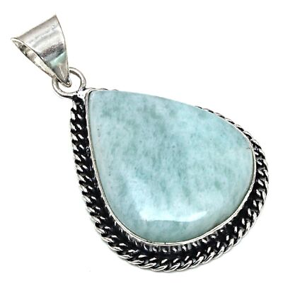 #ad Pendant Amazonite Gemstone Handmade Gift For Her 925 Silver Jewelry 1.75quot; $7.19