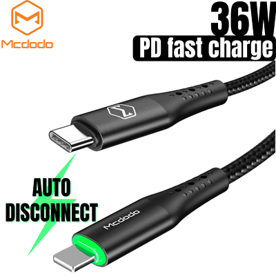 #ad Mcdodo 4 6Ft USB C To iPhone Fast Charger Cable 36W PD LED For Apple 12 11 XR XS $12.35