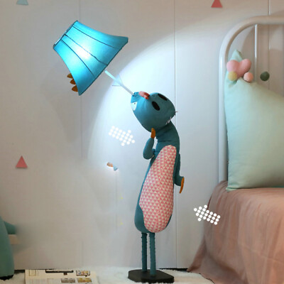 #ad Modern Dinosaur Cartoon Floor Lamp Lighting for Kids Bedroom with Fabric Shade $89.99