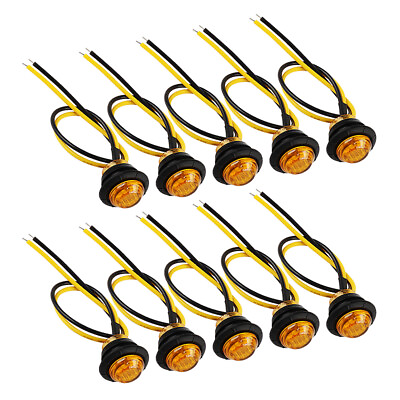 #ad 10pcs 24V 3 4 Inch Round Clearance LED Front Rear Side Indicator Bullet Marker $9.28