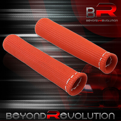 #ad Universal 2PC Spark Plug Wire Tube Heat Insulator Thermal Wrap Road 1200° Red $13.99
