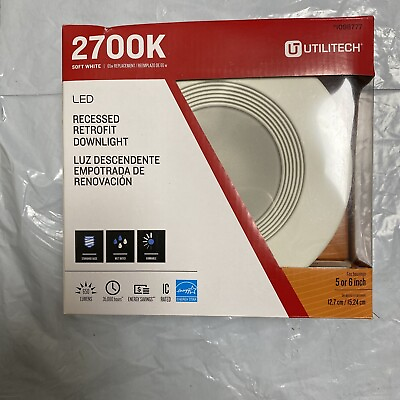 #ad Utilitech LED 2700K White 650 Lumens Recessed Retrofit Downlight Fits 5quot; 6quot; $15.00