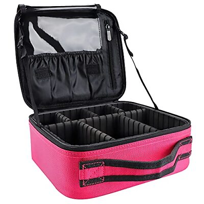 #ad Makeup Travel Bag 10.4 Inches Cosmetic Case Professional Make Small Rose Red $36.69