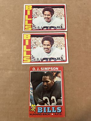 #ad Lot Of 3 O.J. Simpson Cards 1x 1971 And 2x 1972 Topps 160 260 Buffalo Bills Rare $39.99