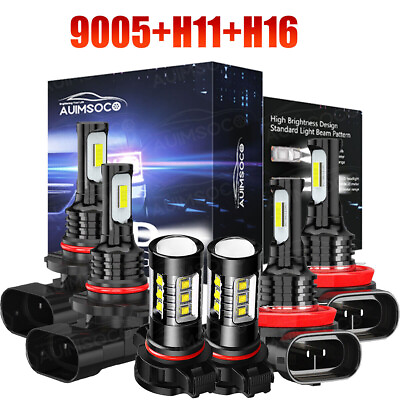 #ad 6x LED Headlight Fog Light High Low Bulbs For Chevrolet Silverado 1500 2007 2015 $39.98