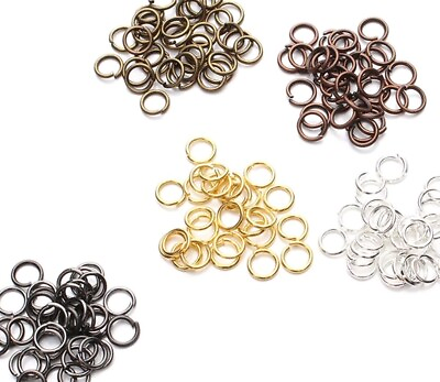 #ad 25 or 50 4 6 8 10mm Open Jump Rings gold silver copper bronze gunmetal Rose $2.52