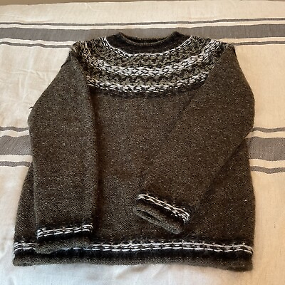 #ad Unisex Hand Made Vintage 100% Wool Ski Style Sweater $28.00
