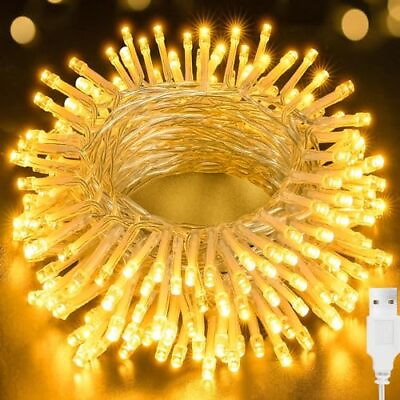 #ad String Lights 33 ft 100 LEDs USB Outdoor Indoor String Light LED Fairy Ligh... $14.36