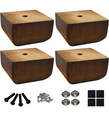 #ad Sofa Legs Square Bed Feet 2 inch Wood Replacement Leg for Furniture Set of 4 Da $21.00