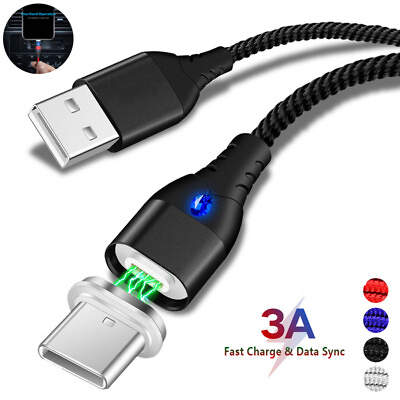 #ad Magnetic Type C LED Fast Charging Cable Date Charger For Samsung S10 Huawei $2.98