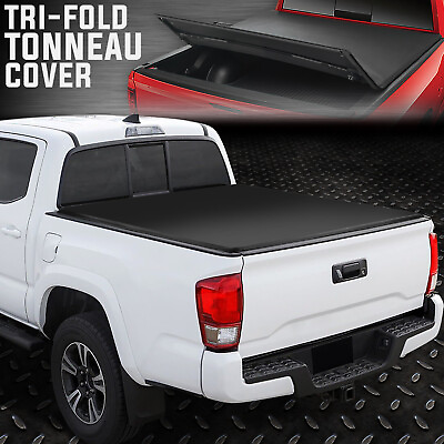 #ad FOR 16 23 TOYOTA TACOMA 5#x27; BED TRI FOLD ADJUSTABLE SOFT TOP TRUNK TONNEAU COVER $123.88