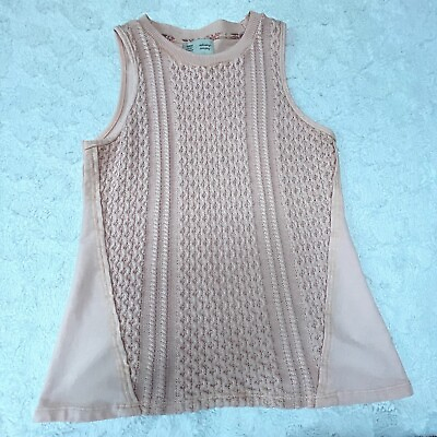 #ad Saturday Sunday by Anthropologie Small Pink Provincial Knit Sweater Tank Top $29.04