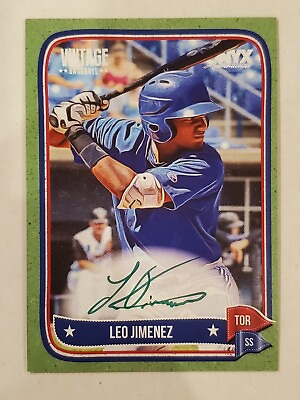 #ad LEO JIMENEZ 2024 Onyx Vintage ON CARD GREEN INK AUTO 50 Blue Jays $14.95