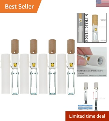 #ad Adjustable Ceramic Candelabra Light Socket 4 Pack White Candle Cover Sleeves $23.99