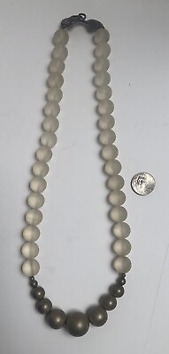 #ad Dweck Vintage Frosted Glass Bead Necklace 22” $95.00