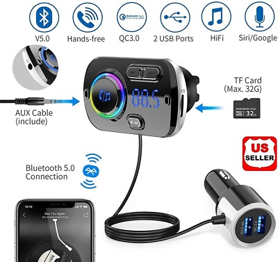 #ad Handsfree Wireless Bluetooth FM Transmitter Car Kit Mp3 Player with USB Charger $16.98