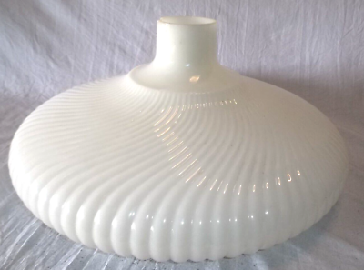 #ad Antique Torchiere Floor Lamp Shade White Swirl Milk Glass 16quot; Wide $189.99