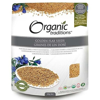 #ad Organic Traditions Organic Golden Flax Seeds 16oz 454g $11.99
