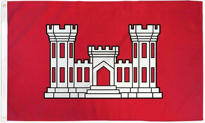 #ad US Army Corps of Engineers Vessel Flag 3x5 ft United States USACE COE Castle Red $8.88