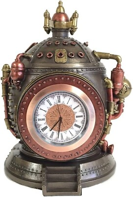 #ad Cold Cast Bronze Steampunk Time Machine Trinket Box Clock $83.25