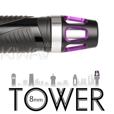 #ad purple Tower Aluminum Balance Plugs w Silver Base fit 7 8quot; amp; 1quot; handlebar AU $83.00
