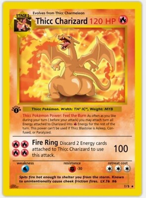 #ad Thicc Charizard Pokémon Card Collectible Gift Display $11.99
