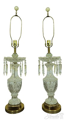 #ad F51570EC: Pair Vintage Crystal Prism Table Lamps $495.00