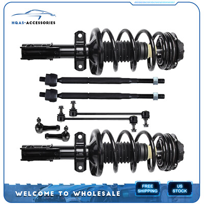 #ad 8PC For SATURN ION 03 07 2.2L Front Complete Struts Inner Outer Tie Rod Sway Bar $185.99