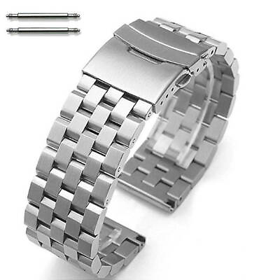 #ad Stainless Steel Metal Watch Band Strap Bracelet Double Locking Buckle #5051 $26.95