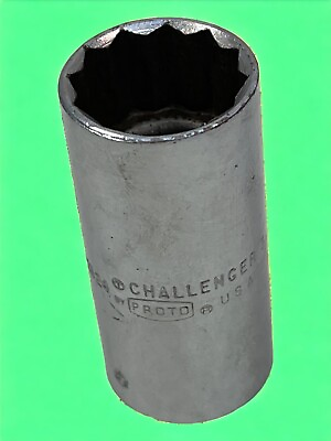 #ad Challenger By PROTO 1324 3 4quot; 12 Point 3 8” Drive Deep Socket USA Made $10.22