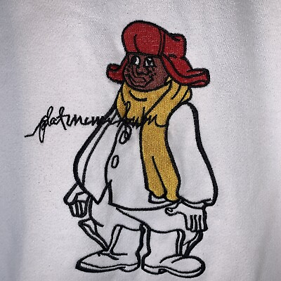 #ad Vintage Platinum Fubu Fat Albert amp; The Gang 👉Russell👈 Embroidered Sz. XL White $79.99