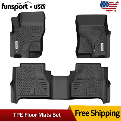 #ad 3pcs Floor Mats For 2008 2021 Nissan Frontier Crew Cab Rubber Protection Liners $74.35