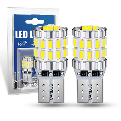#ad T10 168 194 LED License Plate Light Bulb Interior Side Marker Bulbs White 6000K $14.99