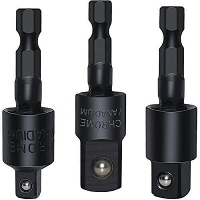 #ad Socket Adapter Set Hex Shank to 1 4quot; 3 8quot; 1 2quot; Impact Driver Drill 3 Pcs Size $7.99