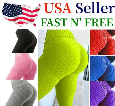 #ad Women Leggings Anti Cellulite High Waist Push Up Yoga Pants Tik Tok Butt Lift US $8.99