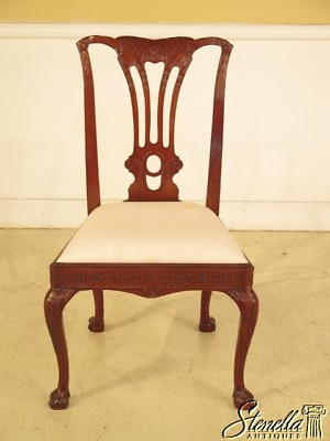 #ad 39333E:  Carved Mahogany Claw Foot Side Chair $265.00