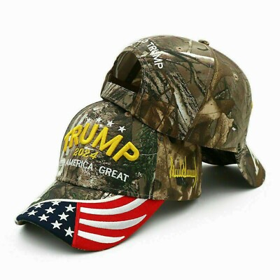 #ad Donald Trump 2024 MAG Hat USA Flag Camo America Great Embroidered Baseball Cap $29.99