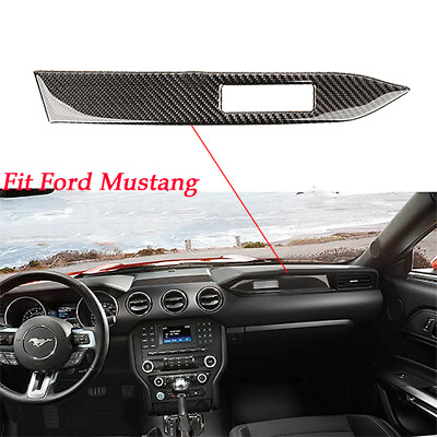 #ad Carbon Fiber Interior Passenger Side Dash Decal Trim For Ford Mustang 2015 up $14.89