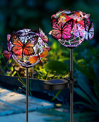#ad Solar Lights Outdoor Butterfly Lights Garden Decorative Solar Stake Lights wi... $30.99
