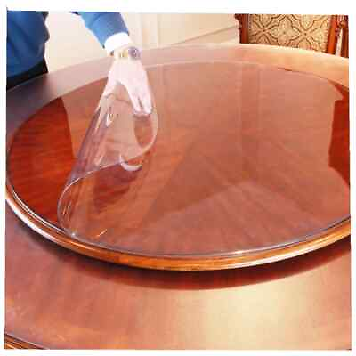 #ad Round Transparent Soft Plastic PVC Tablecloth Waterproof Oilproof Desk Protector $121.92