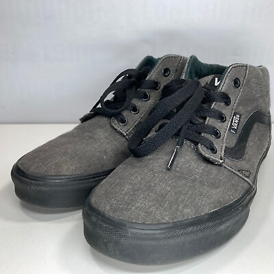 #ad 🔥VIDEO Mens VANS Chapman Mid Dark Grey Black Striped Casual Sneakers Shoes US 8 $35.70