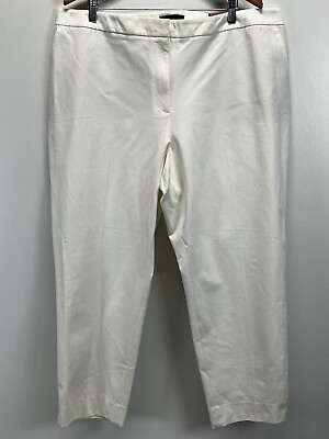 #ad NEW Talbots Hampshire Ankle Pants 22W Plus Curvy White Elastic Sides Straight $34.99