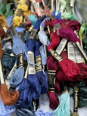 #ad DMC Lot Of 170 SKEINS All Colors Blues Greens Reds Taupes Etc PERLE COTTON $50.40