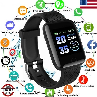 #ad Smart Watch Fitness Sport Tracker Heart Rate Monitor Bracelet For Smart Phone $2.99