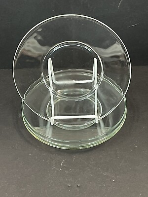 #ad Set of 4 Vintage Clear Glass Luncheon Plates 8” $6.56