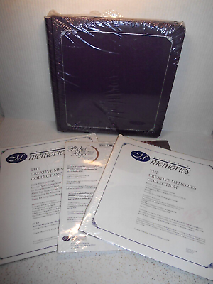 #ad Creative Memories Lot 12x12 Album Plum Silver Protector Pages Sleeves Pockets $82.00