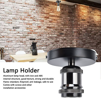 #ad #ad Black Vintage E26 E27 Lamp Socket Ceiling Lamp Holder With Accessories For AOS $10.42