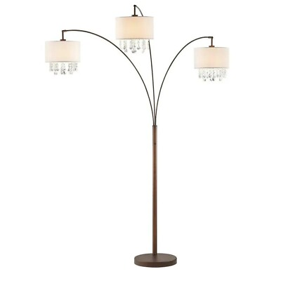 #ad Artiva Lumiere IV 80 in. Antique Bronze LED Crystal Arc Floor lamp With Dimmer $235.00