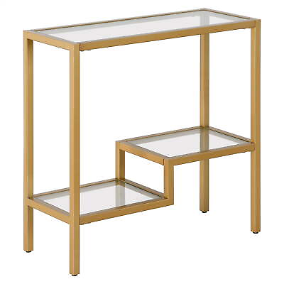 #ad 24quot; Wide Rectangular Side Table Brass $79.16