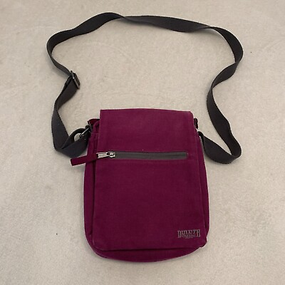 #ad Duluth Trading Company Small Shoulder Bag Purple Canvas $34.95